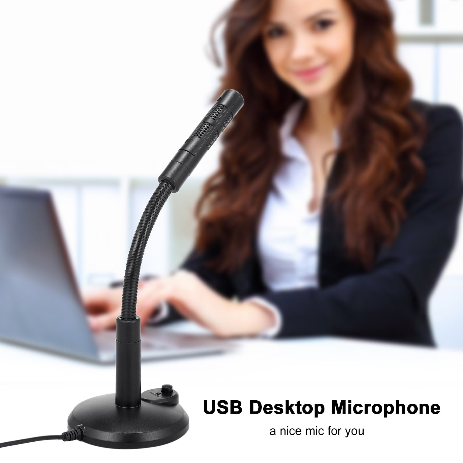 USB Desktop Microphone Plug &Play Omnidirectional PC Laptop Computer Mic for Computer Gaming Recording Chatting Singing Meeting