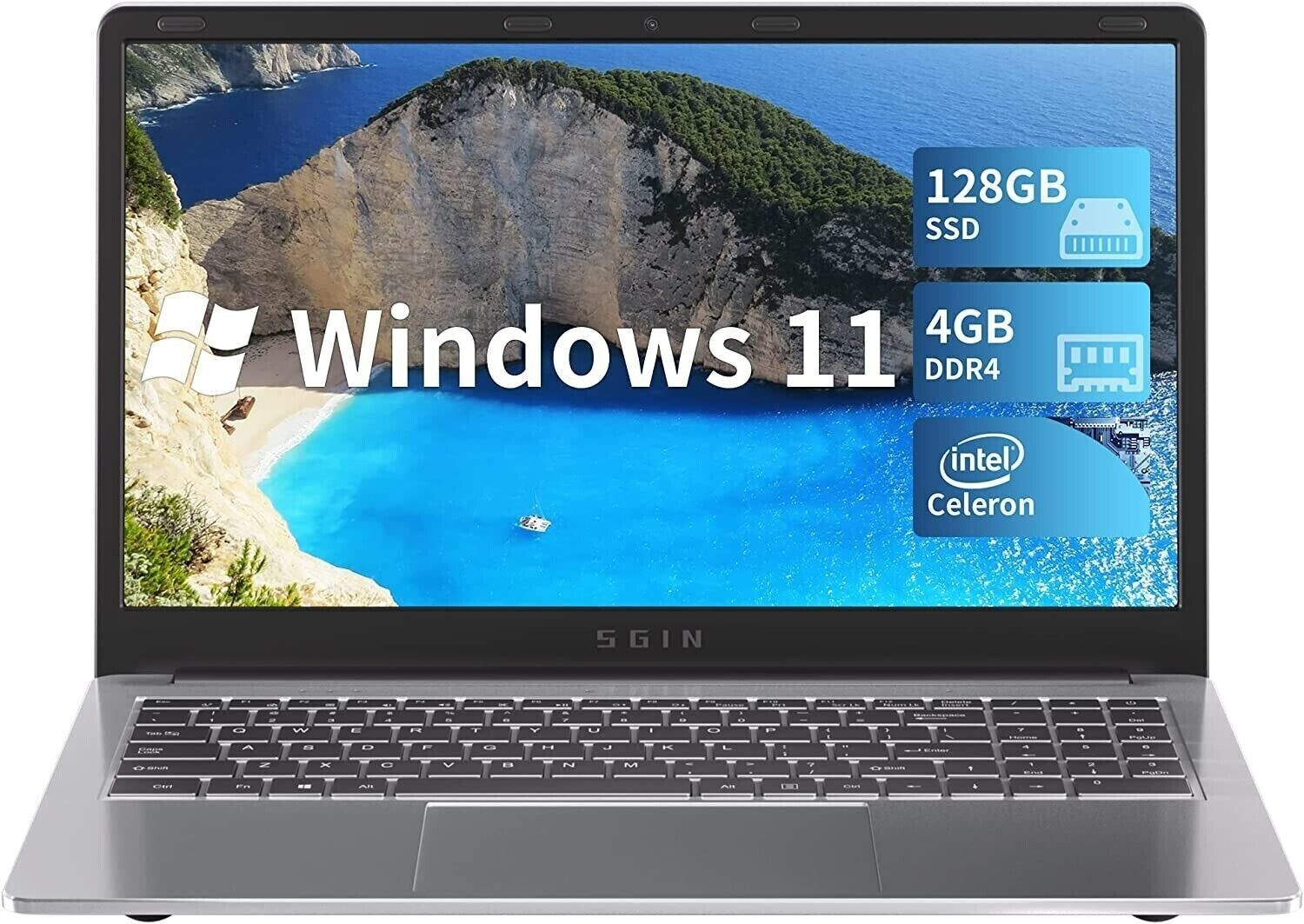 SGIN - 15.6" Gaming Laptop - Intel Celeron - Silver