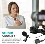 Movo Universal Lavalier Microphone for USB, Laptop, PC, Mac, Smartphone, Camera