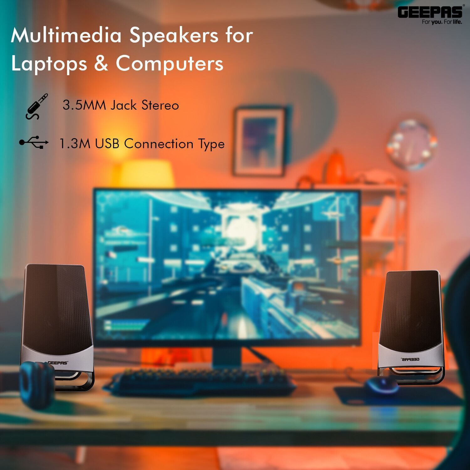 Geepas Portable Multimedia Sound for Gaming Laptops