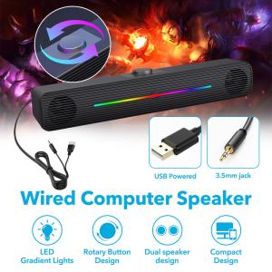 Gaming Laptop Soundbar: Enhanced Wired USB Speaker