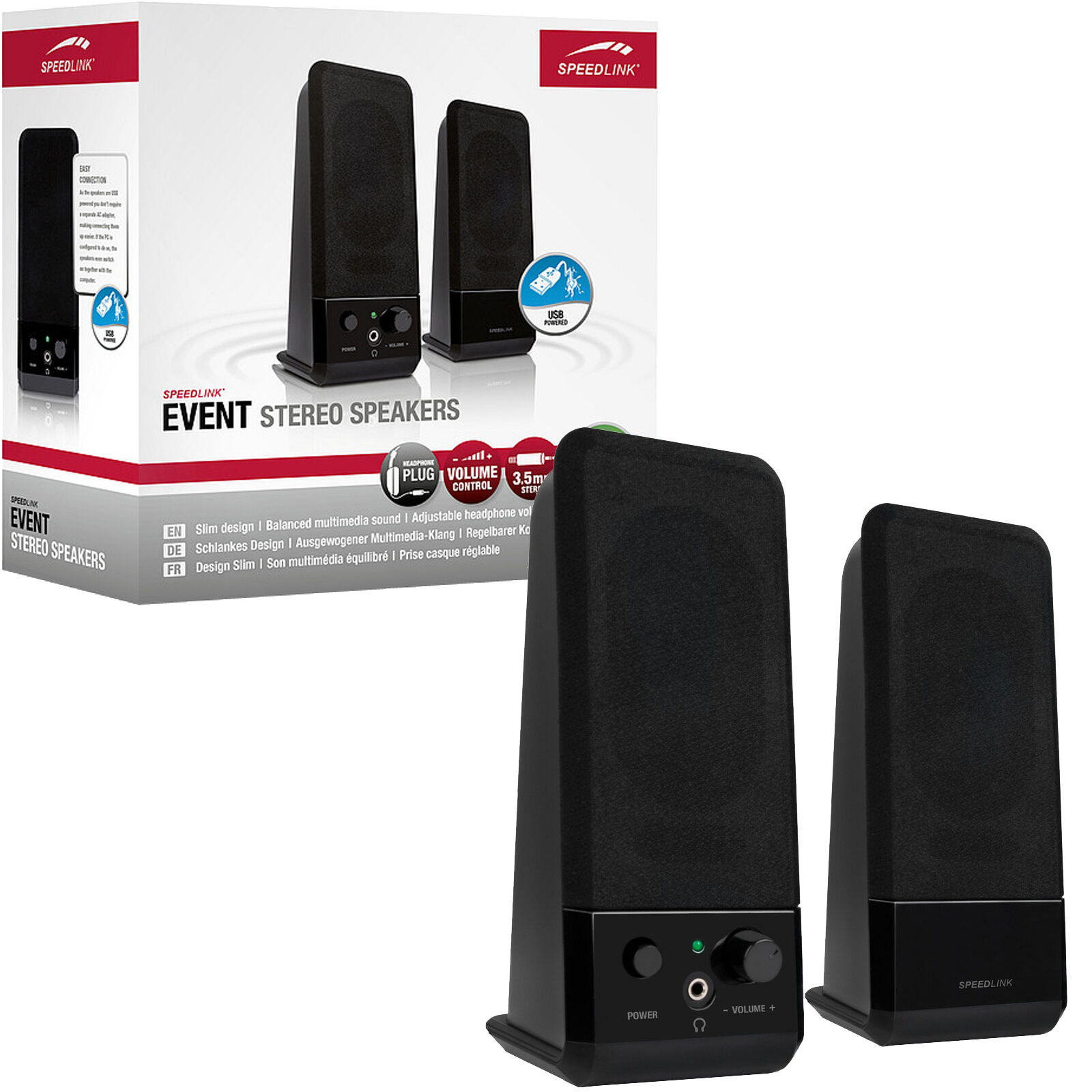 SPEEDLINK EVENT USB Multimedia Stereo Speakers - Black