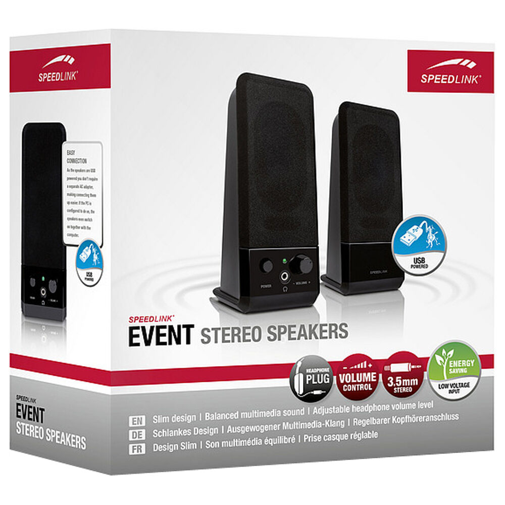 SPEEDLINK EVENT USB Multimedia Stereo Speakers - Black