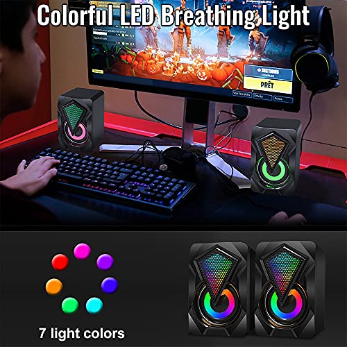 RGB Gaming Laptop Speakers with Volume Control