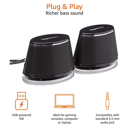 Black Computer Speakers - Set of 2