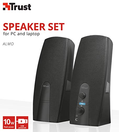 Almo 2.0 PC Speaker Set - Clear Sound, Black