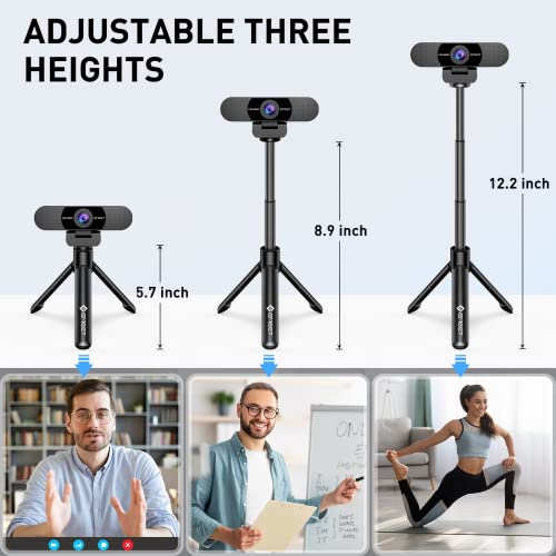 EMEET C960 Webcam: 1080p, Tripod, Microphone, Privacy Cover