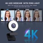 4K Webcam with Autofocus and Microphone