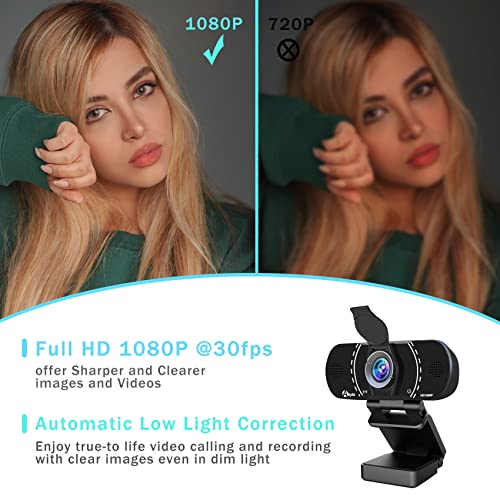 Akyta 1080p Webcam with Microphone and Tripod