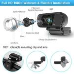 1080p Webcam with Microphone, Wide Angle & Privacy Cover
