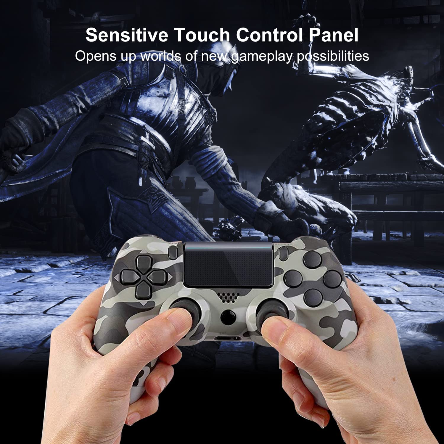 Grey Camo Wireless Controller for PS4/Pro/Slim Console