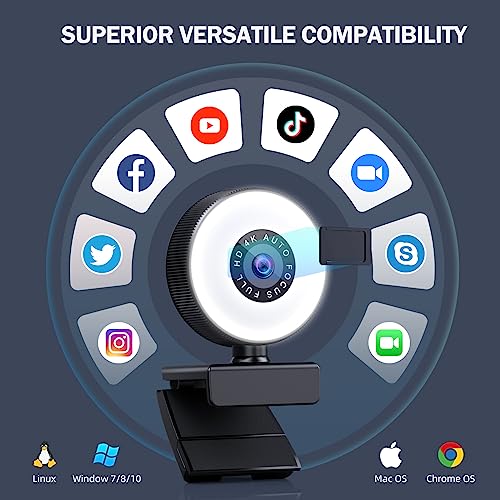 HD Autofocus Webcam with Microphone for Gaming Laptops