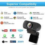 1080p Webcam with Microphone, Wide Angle & Privacy Cover