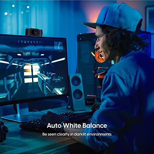 Compact Black Gaming Laptop Webcam with Dual Microphone