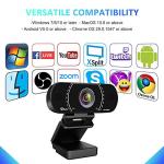 Akyta 1080p Webcam with Microphone and Tripod