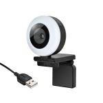 Enhanced Gaming Webcam: Autofocus, 1440p Resolution, LED Ring