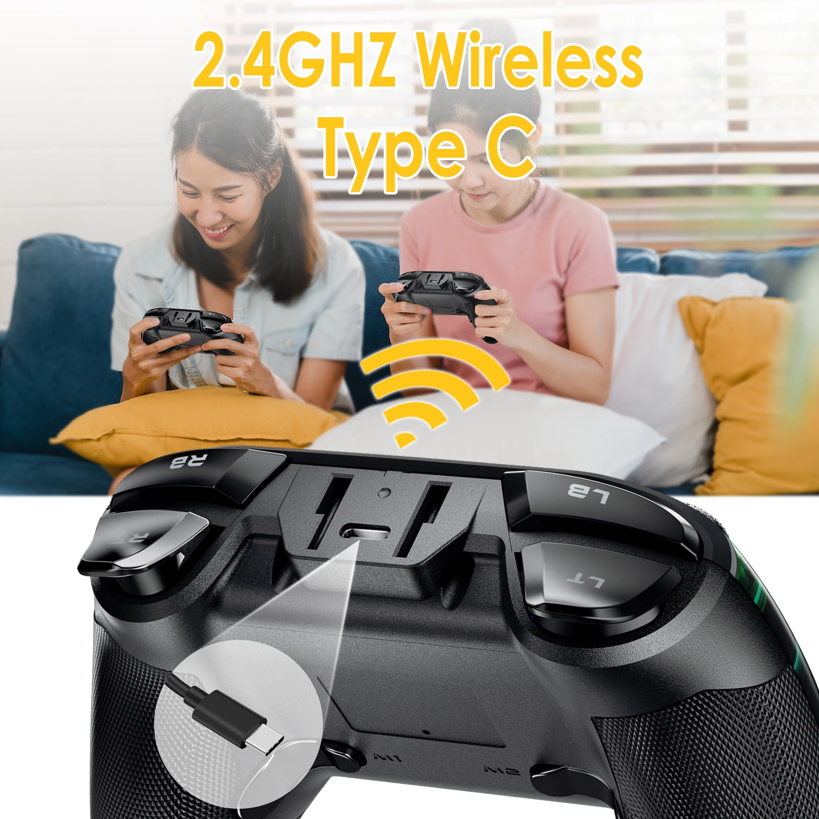 EasySMX Wireless Gamepad with Dual Vibration for PC/PS3/Android TV