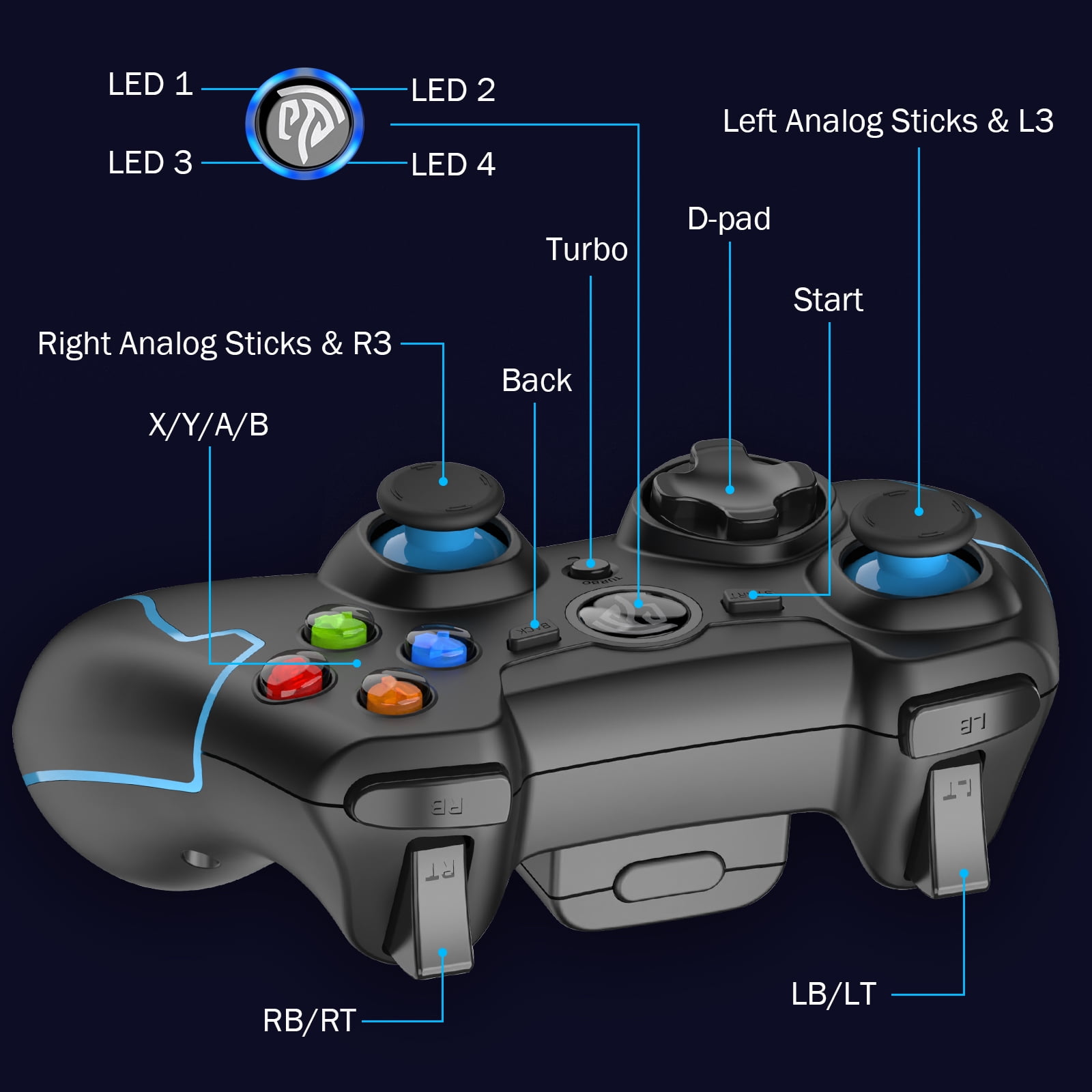 Wireless PC Game Controller for Gaming Laptop