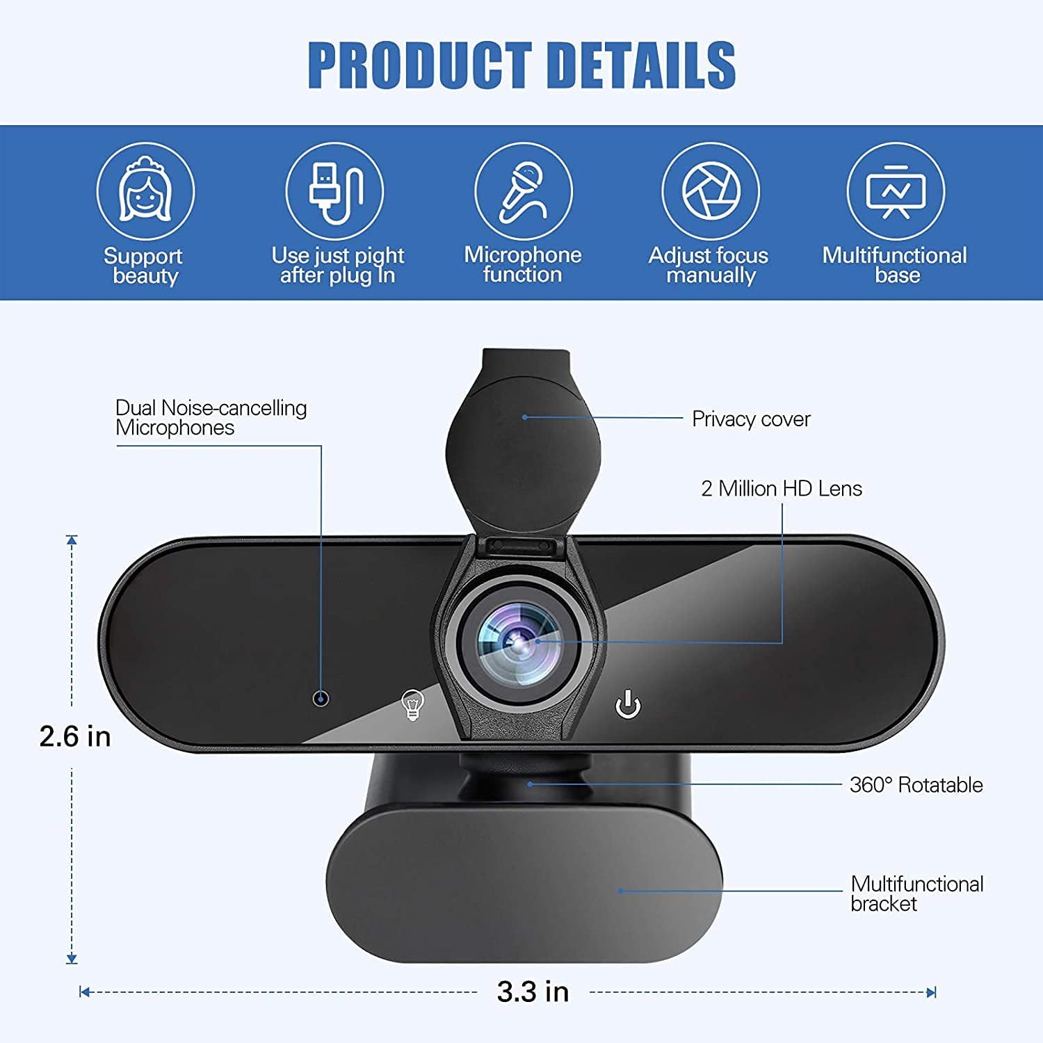 1080p HD Webcam with Microphone for Gaming Laptops