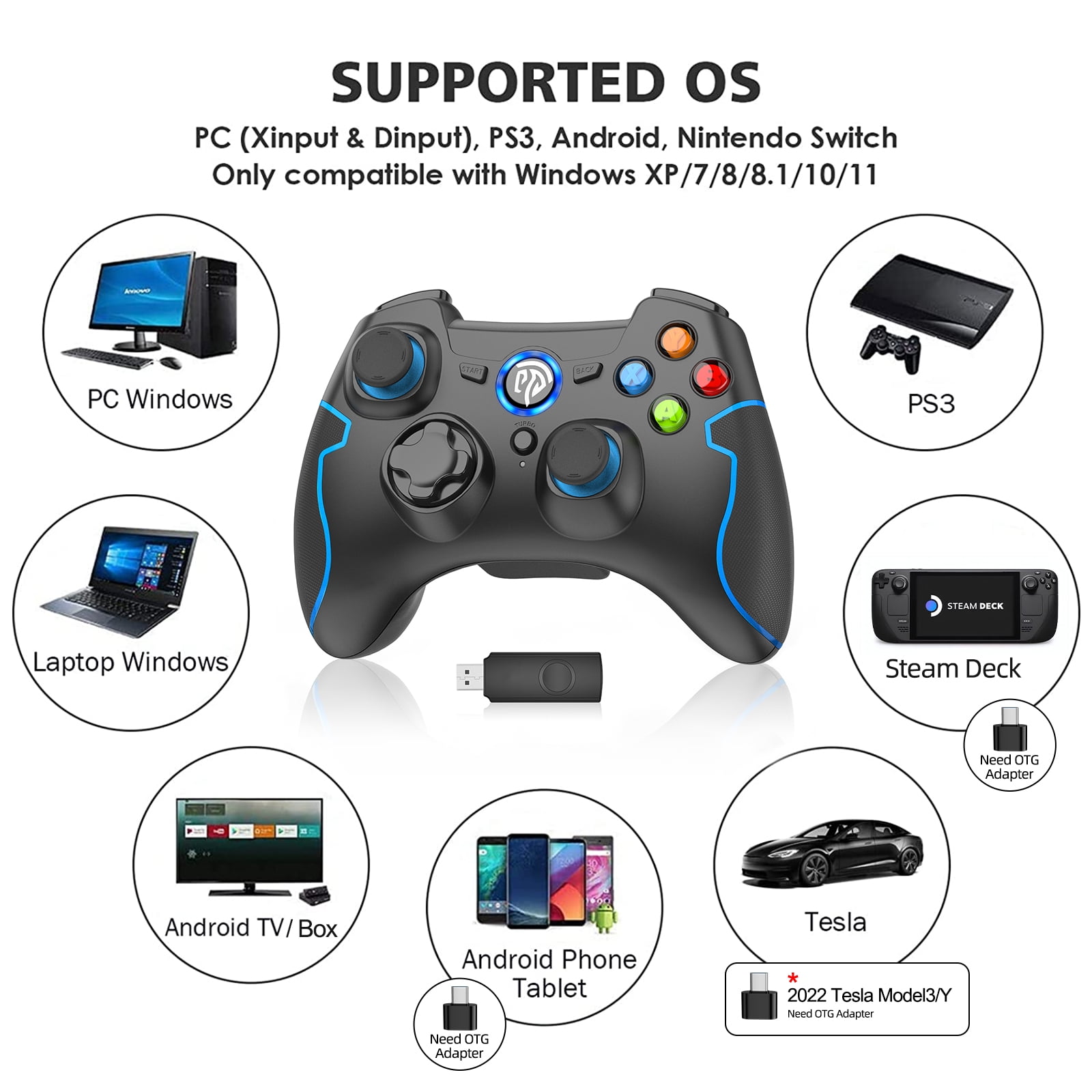 Wireless PC Game Controller for Gaming Laptop