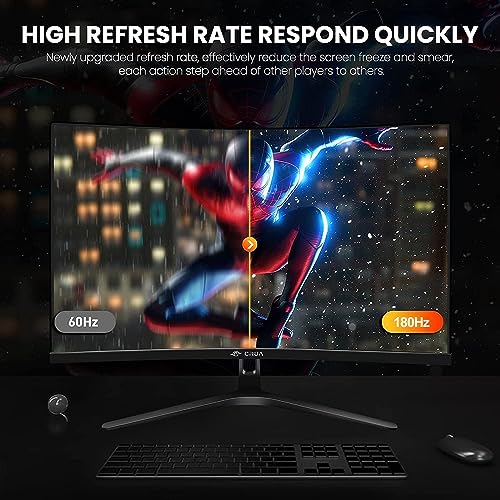 CRUA 27" 180HZ Curved Gaming Monitor, Full HD