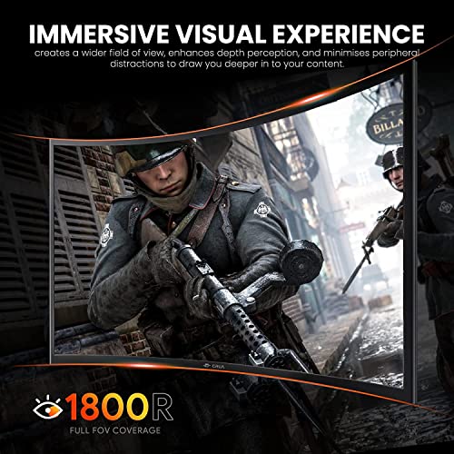 CRUA 27" 180HZ Curved Gaming Monitor, Full HD