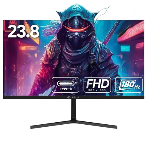 24" Curved Gaming Monitor, 180hz/144hz FHD 1080p, Type-c
