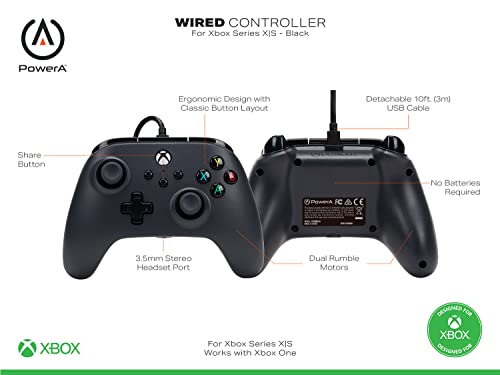 PowerA Xbox Series X|S Wired Controller - Black