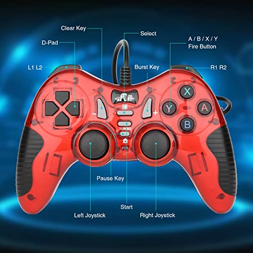 Rii PS3 Wired Game Controller for PC and Android