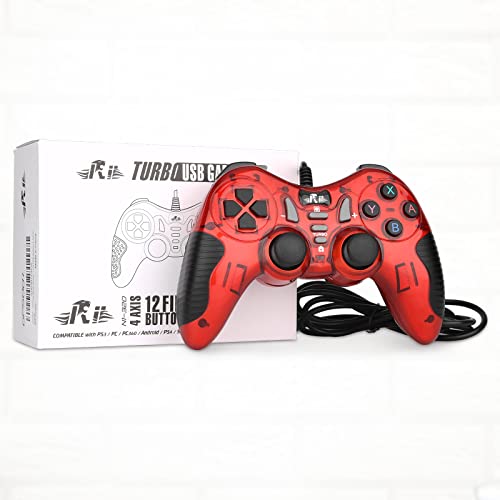 Rii PS3 Wired Game Controller for PC and Android