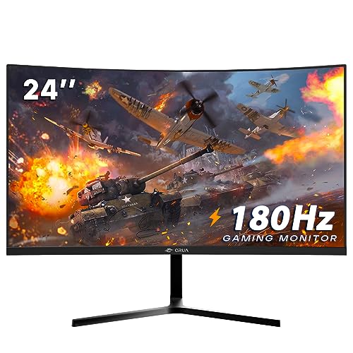 24" CRUA Curved Gaming Monitor, 144hz/180hz, FHD 1080P