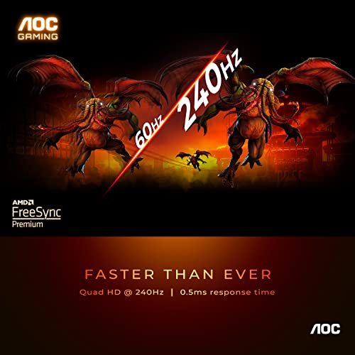 AOC CQ27G3Z 27" Curved Gaming Monitor, QHD 2K 240Hz