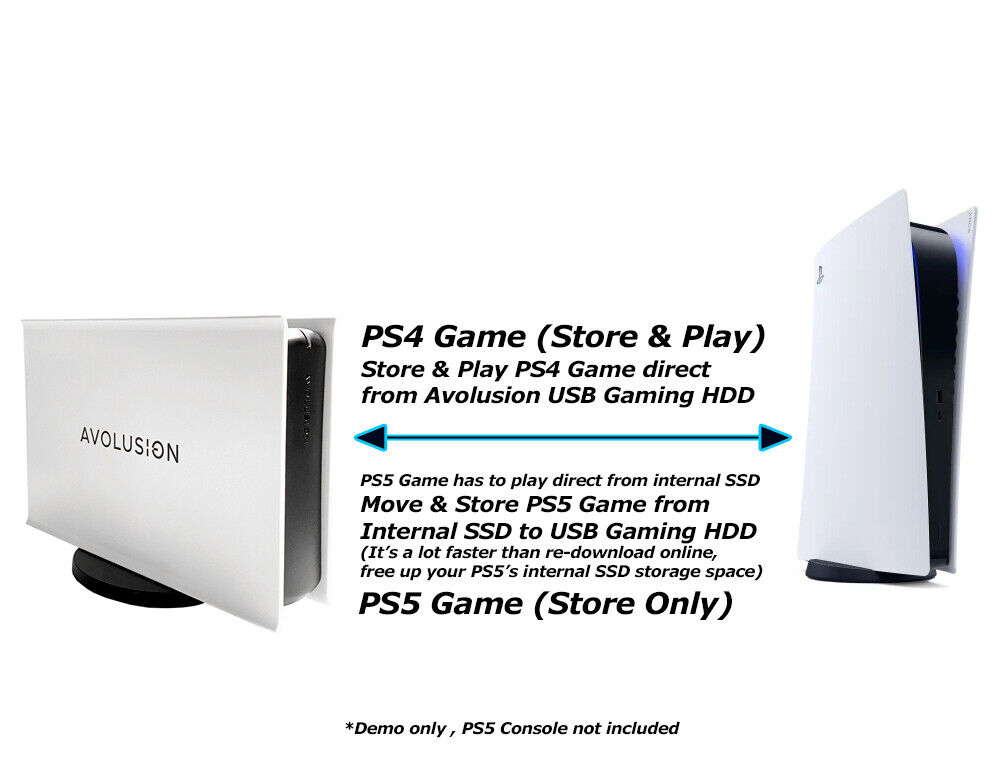 Avolusion PRO-5X 8TB USB 3.0 External Gaming Hard Drive for PS5 Game Console