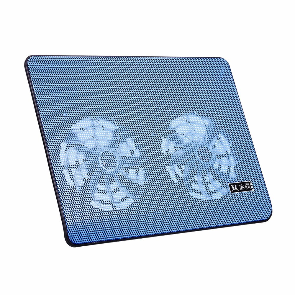 Laptop Cooling Pad: Double Fan High-performance Cooling, 2 USB Ports, Blue