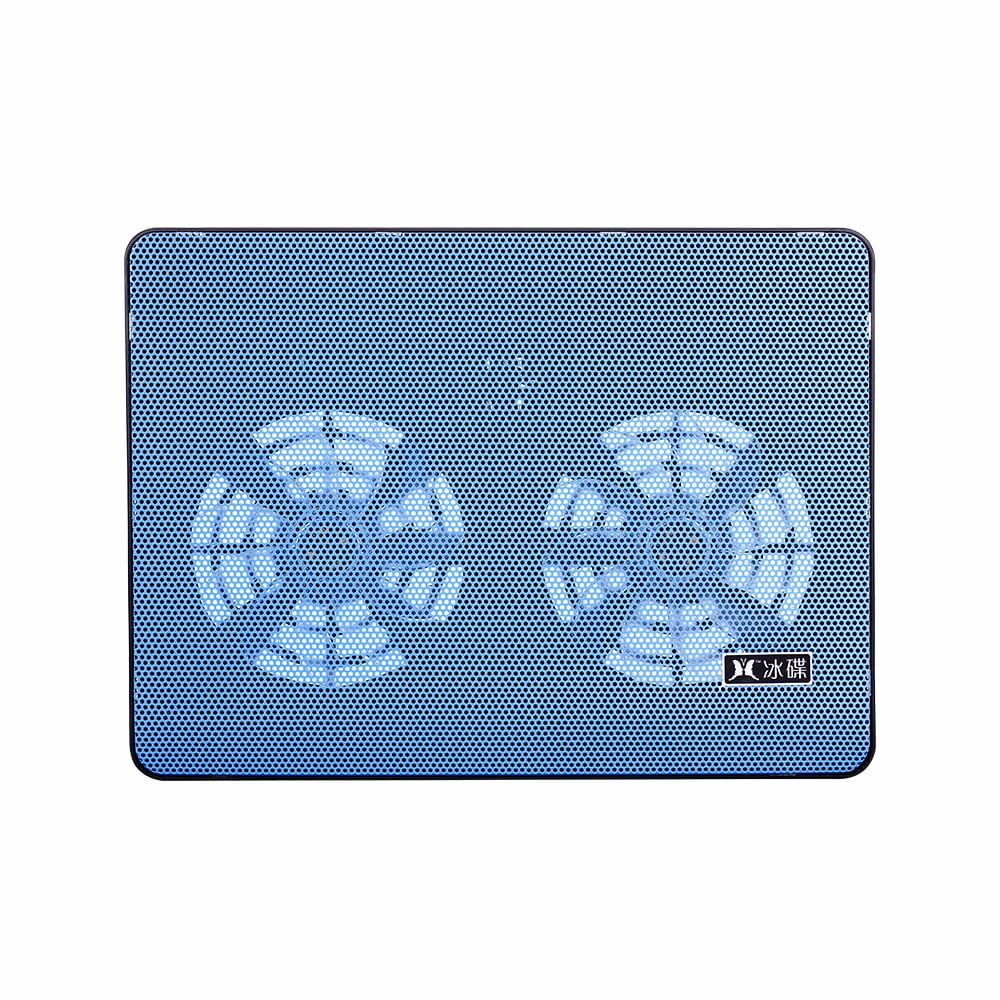 Laptop Cooling Pad: Double Fan High-performance Cooling, 2 USB Ports, Blue