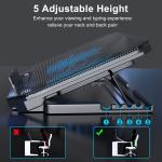 LIENS Cooling Pad: Adjustable Height, 5.1" Fans, 2 USB