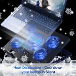 PLUSBRAVO Laptop Cooling Pad Stand with Fan Gaming Laptop Cooler with Double USB Interface Adjustable Angle Black