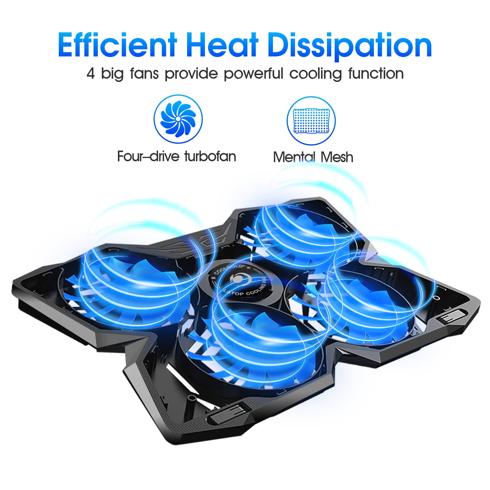 COOLCOLD Laptop Cooling Pad - Blue