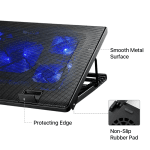 PLUSBRAVO Laptop Cooling Pad Stand with Fan Gaming Laptop Cooler with Double USB Interface Adjustable Angle Black