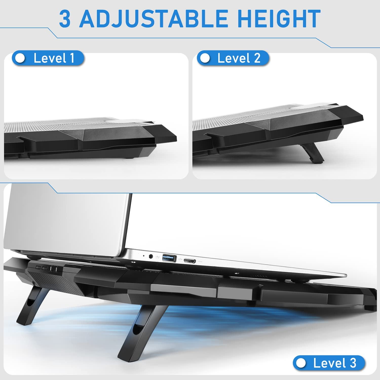 Coolcold Laptop Cooling Pad with 6 Quiet Fans
