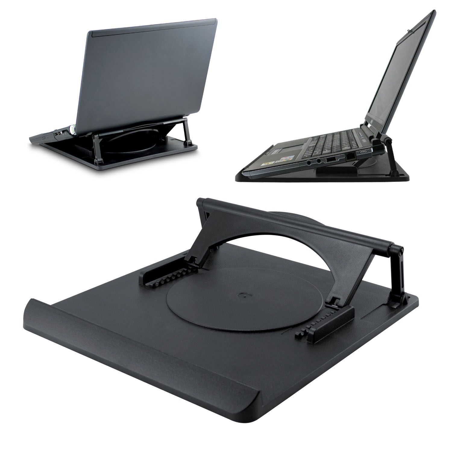 Adjustable Gaming Laptop Stand with Cooling and 360° Rotation