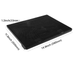 PLUSBRAVO Laptop Cooling Pad Stand with Fan Gaming Laptop Cooler with Double USB Interface Adjustable Angle Black