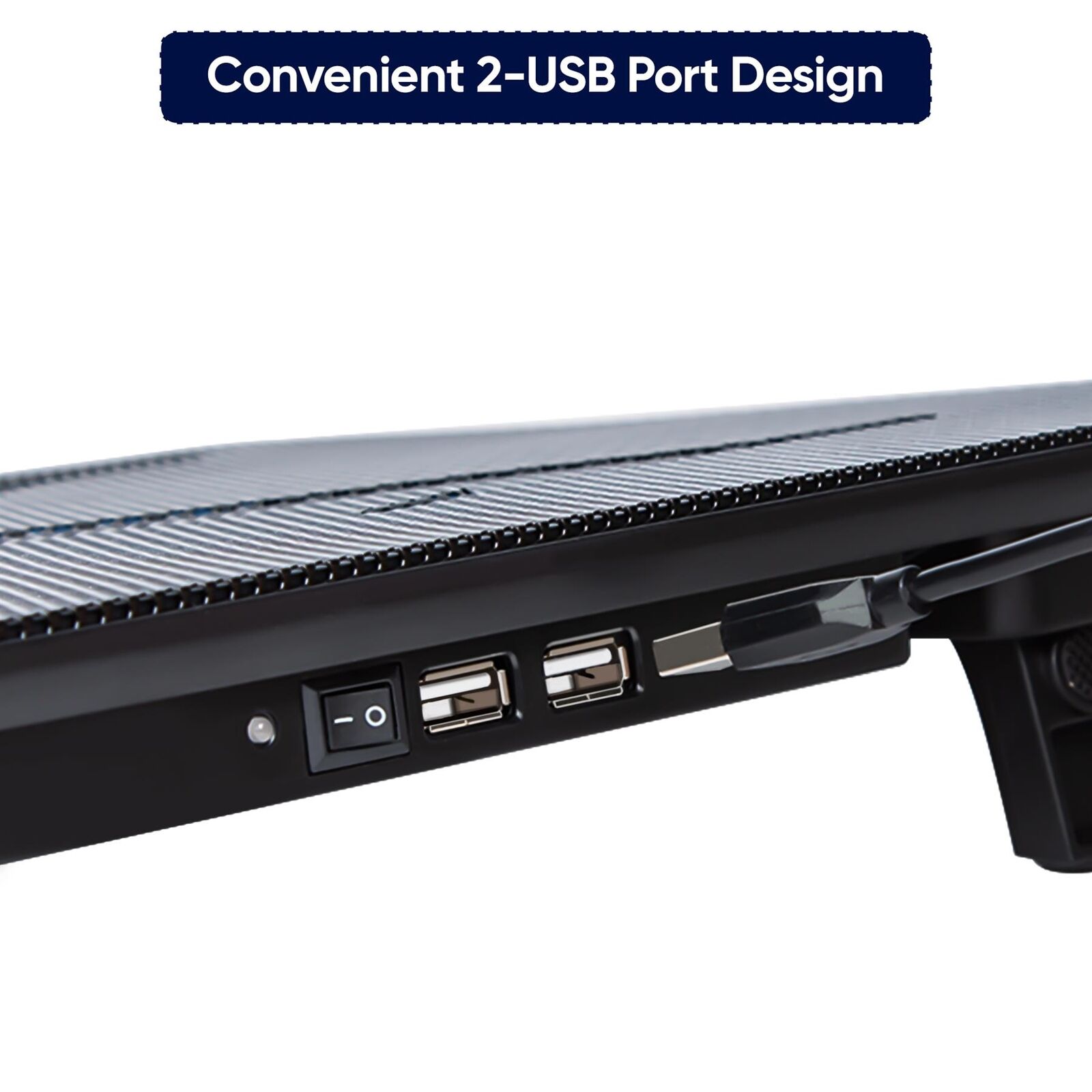 Portable Laptop Cooling Tray for 12" to 17" Laptops Quiet 3 Fans Cooling Pad