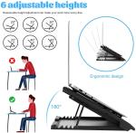 6 Quiet Fans Laptop Cooler Gaming Computer Cooling Pad Mat Tilt Stand LED 12-17"