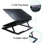 6 Quiet Fans Laptop Cooler Gaming Computer Cooling Pad Mat Tilt Stand LED 12-17"