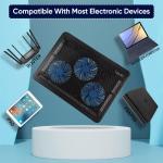 Portable Laptop Cooling Tray for 12" to 17" Laptops Quiet 3 Fans Cooling Pad
