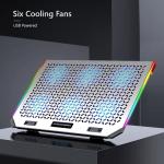 RGB Alloy Laptop Cooling Pad Stand Base 6 Fans Adjustable Speed - up to 15" 
