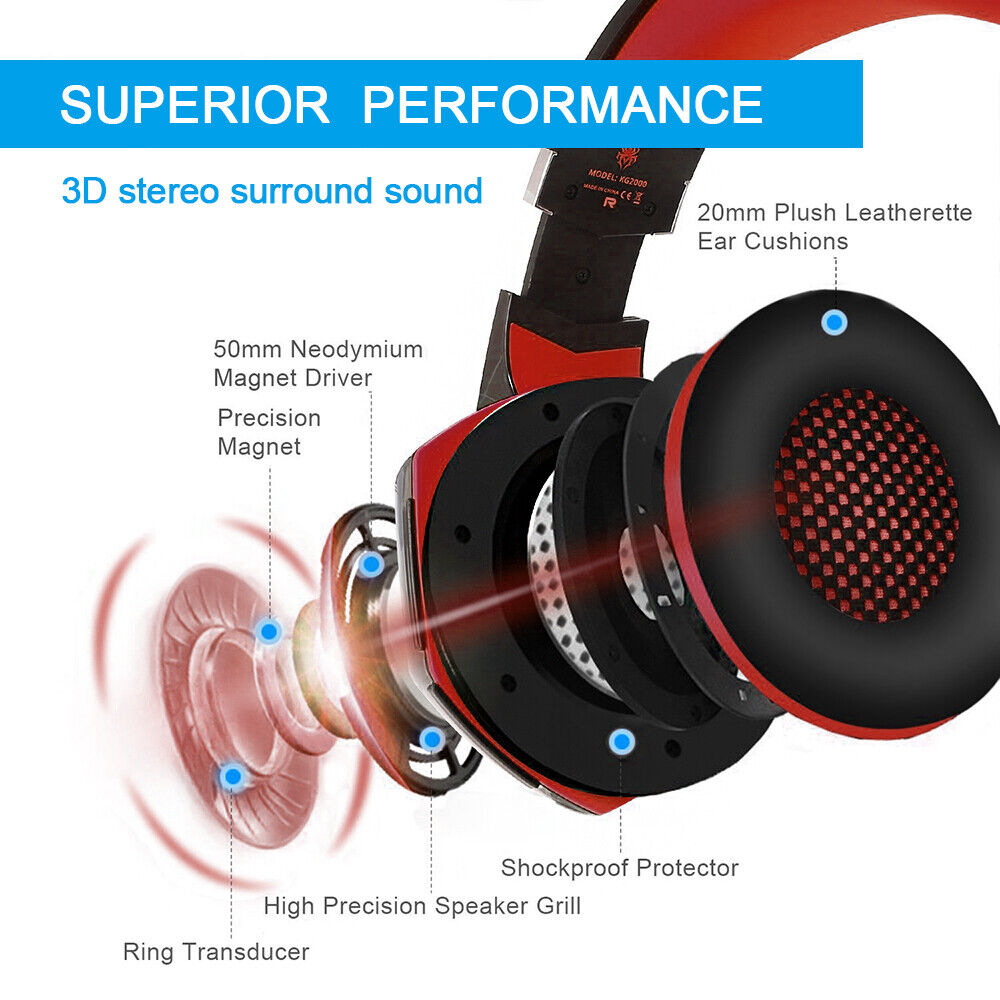 3.5mm Gaming Headphone with Mic for Xbox PS4 Laptop