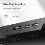 RGB Alloy Laptop Cooling Pad Stand Base 6 Fans Adjustable Speed - up to 15" 