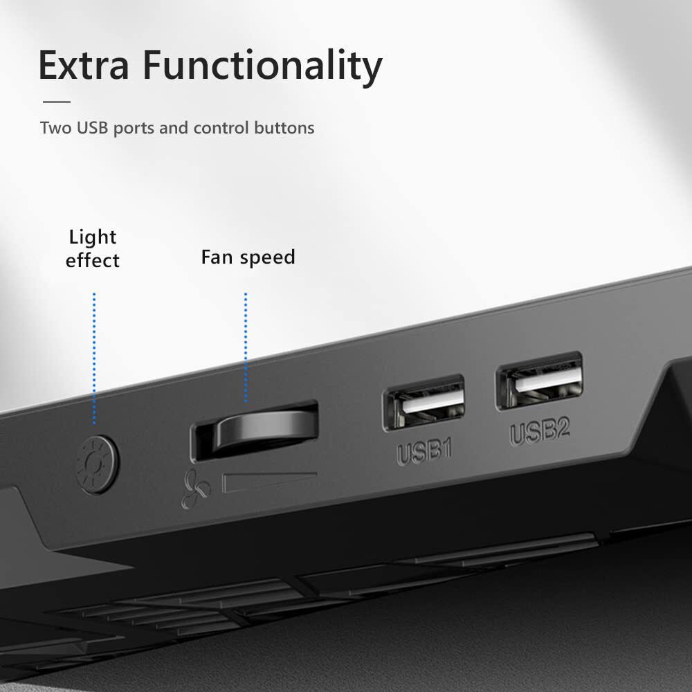 RGB Alloy Laptop Cooling Pad Stand Base 6 Fans Adjustable Speed - up to 15" 